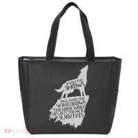 When The Snows Fall The Lone Wolf Dies, But the Pack Survives Tote Bag thumb 0