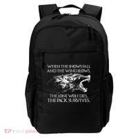 When The Snows Fall The Lone Wolf Dies But the Pack Survives Logo Backpack thumb 0