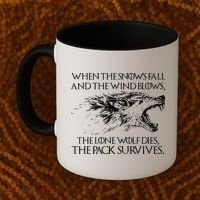 When The Snows Fall The Lone Wolf Dies But the Pack Survives Logo Coffee Mug thumb 2