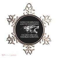 When The Snows Fall The Lone Wolf Dies But the Pack Survives Logo Ornament thumb 0