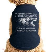 When The Snows Fall The Lone Wolf Dies But the Pack Survives Logo Doggie Tank thumb 0