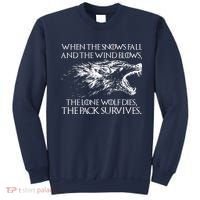 When The Snows Fall The Lone Wolf Dies But the Pack Survives Logo Sweatshirt thumb 0