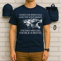 When The Snows Fall The Lone Wolf Dies But the Pack Survives Logo T-Shirt thumb 6