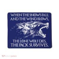 When The Snows Fall The Lone Wolf Dies But the Pack Survives Logo Mousepad thumb 0