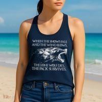 When The Snows Fall The Lone Wolf Dies But the Pack Survives Logo Women's Tank Top thumb 2