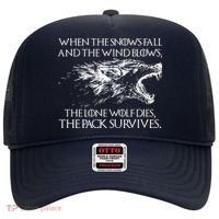 When The Snows Fall The Lone Wolf Dies But the Pack Survives Logo Hat thumb 0