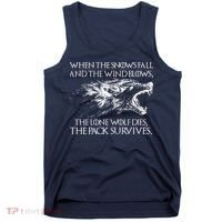 When The Snows Fall The Lone Wolf Dies But the Pack Survives Logo Tank Top thumb 0