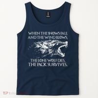 When The Snows Fall The Lone Wolf Dies But the Pack Survives Logo Tank Top thumb 2