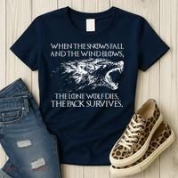 When The Snows Fall The Lone Wolf Dies But the Pack Survives Logo Women's T-Shirt thumb 3