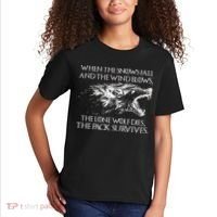 When The Snows Fall The Lone Wolf Dies But the Pack Survives Logo Kids T-Shirt thumb 2