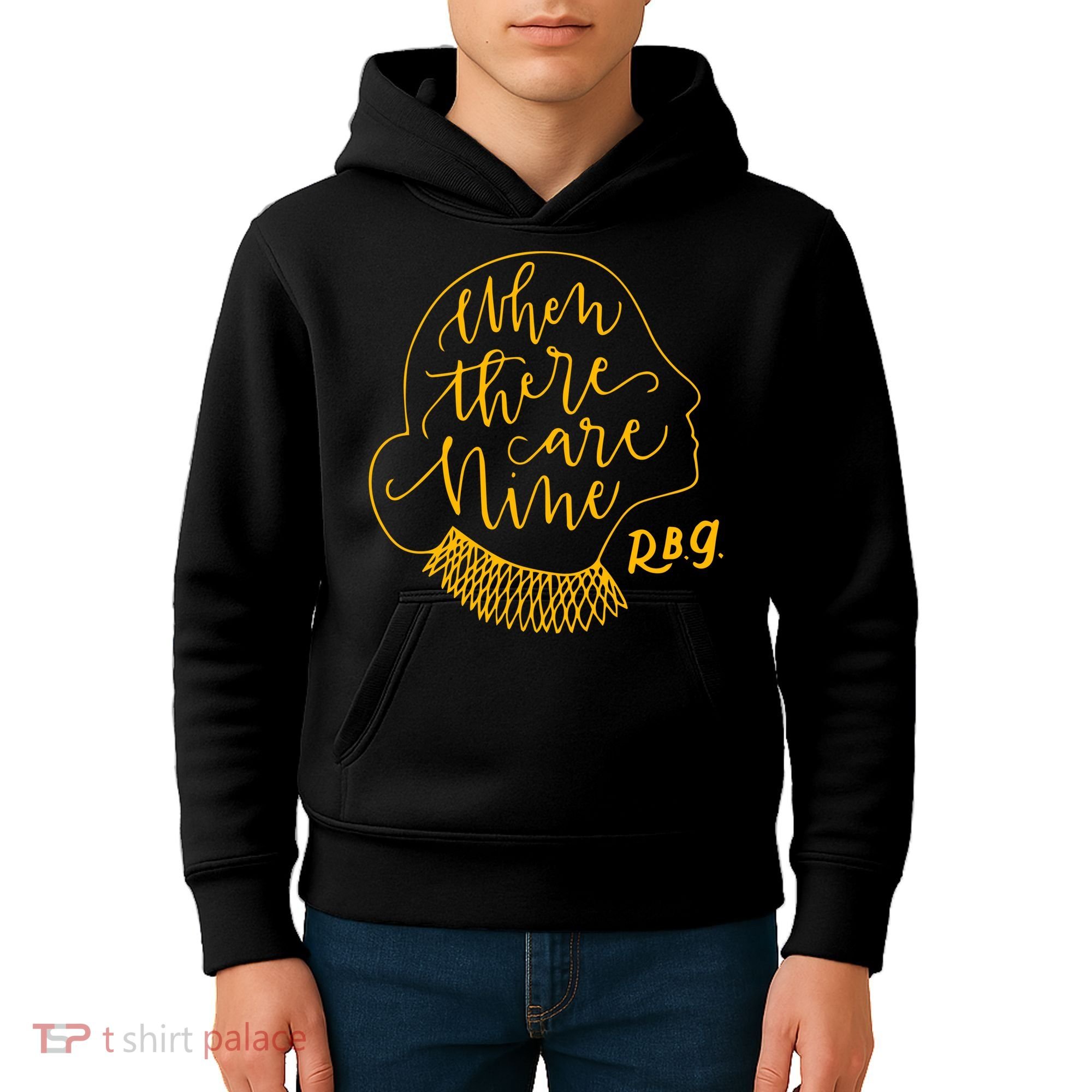 When There Are Nine RBG Quote Ruth Bader Ginsburg Tribute Kids Hoodie