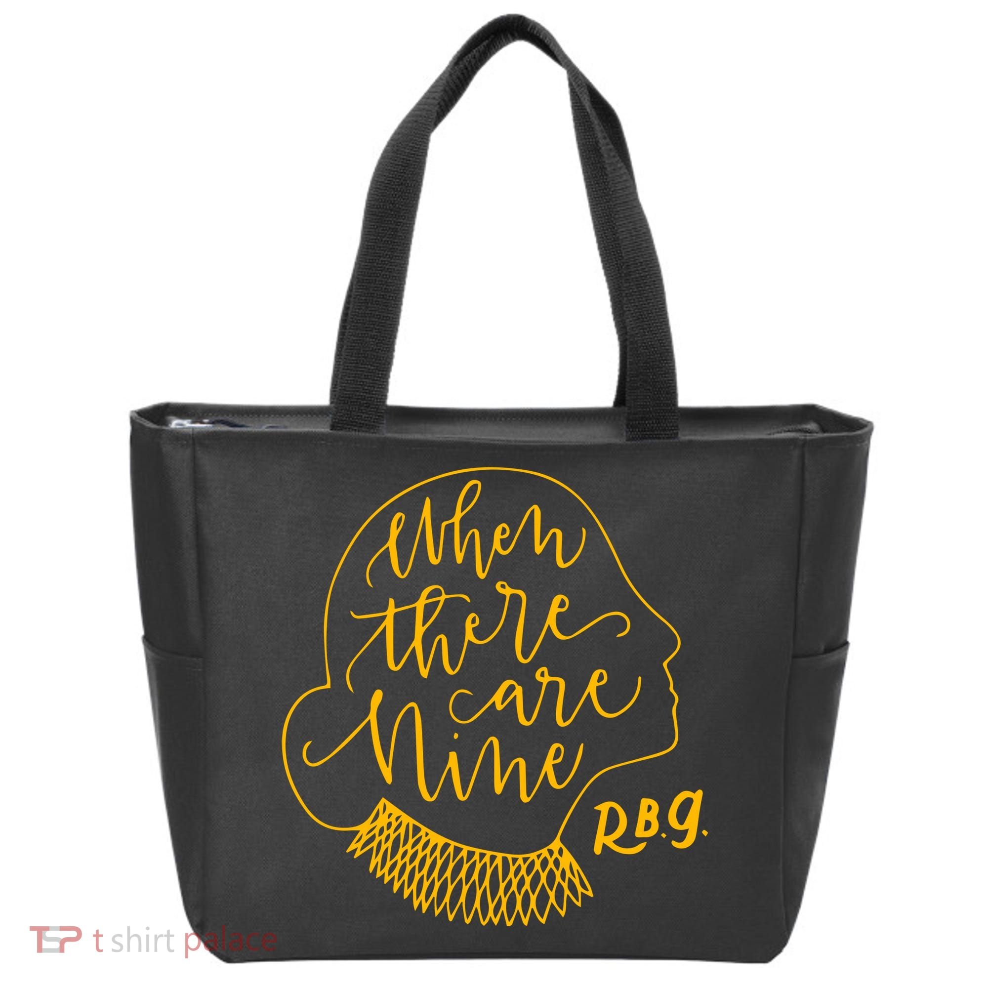 When There Are Nine RBG Quote Ruth Bader Ginsburg Tribute Tote Bag