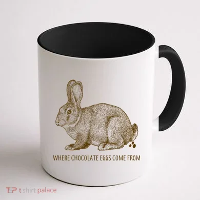 Where Chocolate Eggs Come From Coffee Mug back