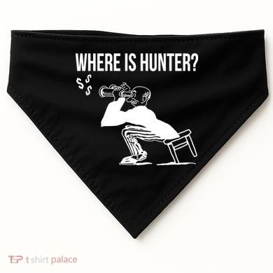 Where Is Hunter Political Humor Pro Trump USA-Made Doggie Bandana