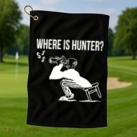 Where Is Hunter Political Humor Pro Trump Golf Towel thumb 1