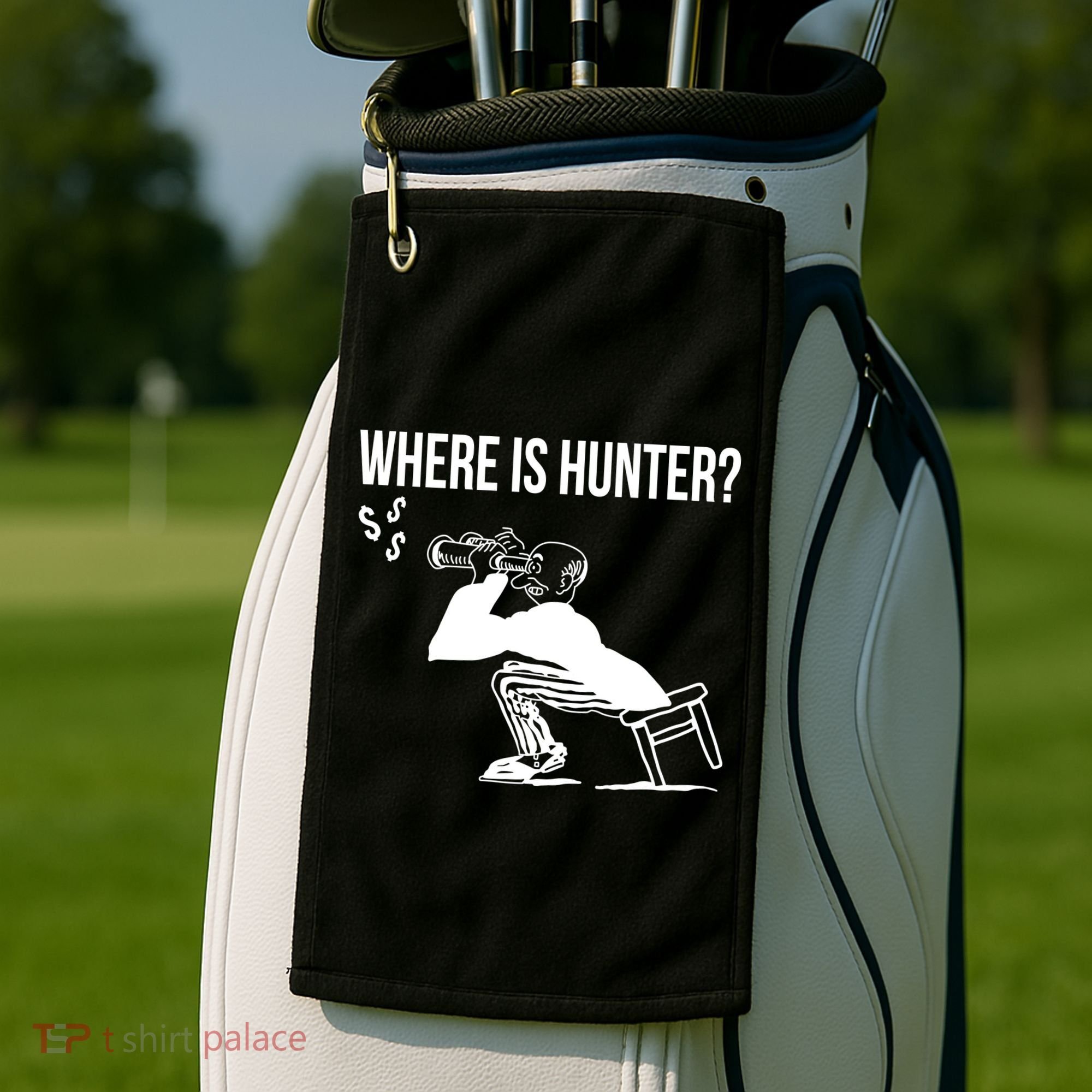 Where Is Hunter Political Humor Pro Trump Golf Towel