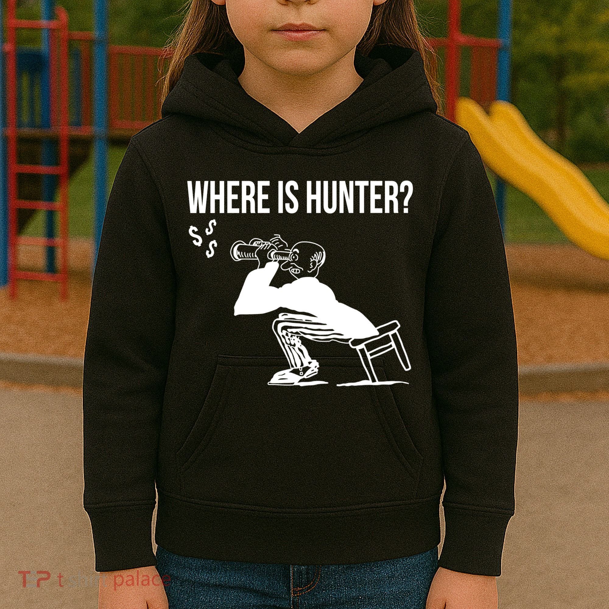 Where Is Hunter Political Humor Pro Trump Kids Hoodie