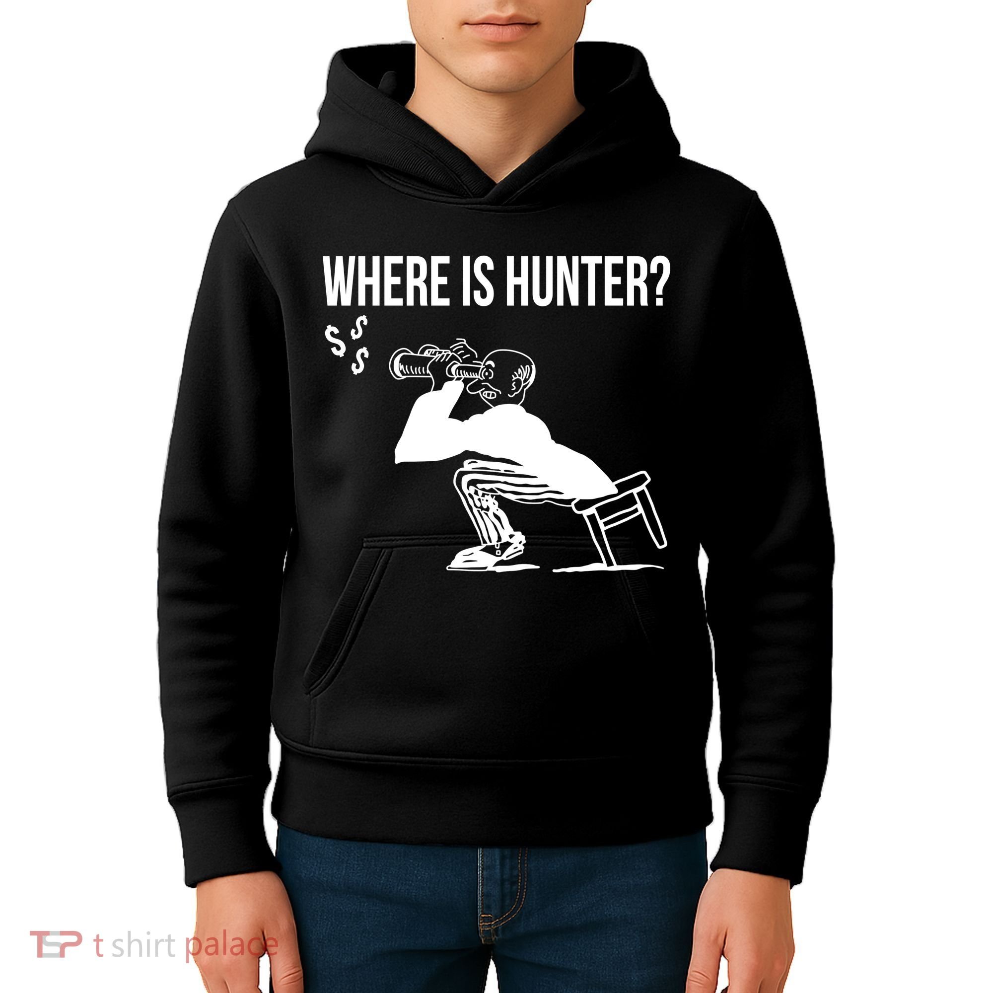 Where Is Hunter Political Humor Pro Trump Kids Hoodie