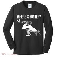 Where Is Hunter Political Humor Pro Trump Kids Long Sleeve Shirt thumb 0
