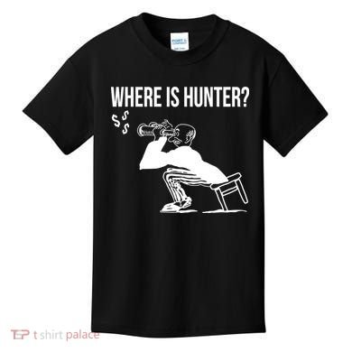 Where Is Hunter Political Humor Pro Trump Kids T-Shirt