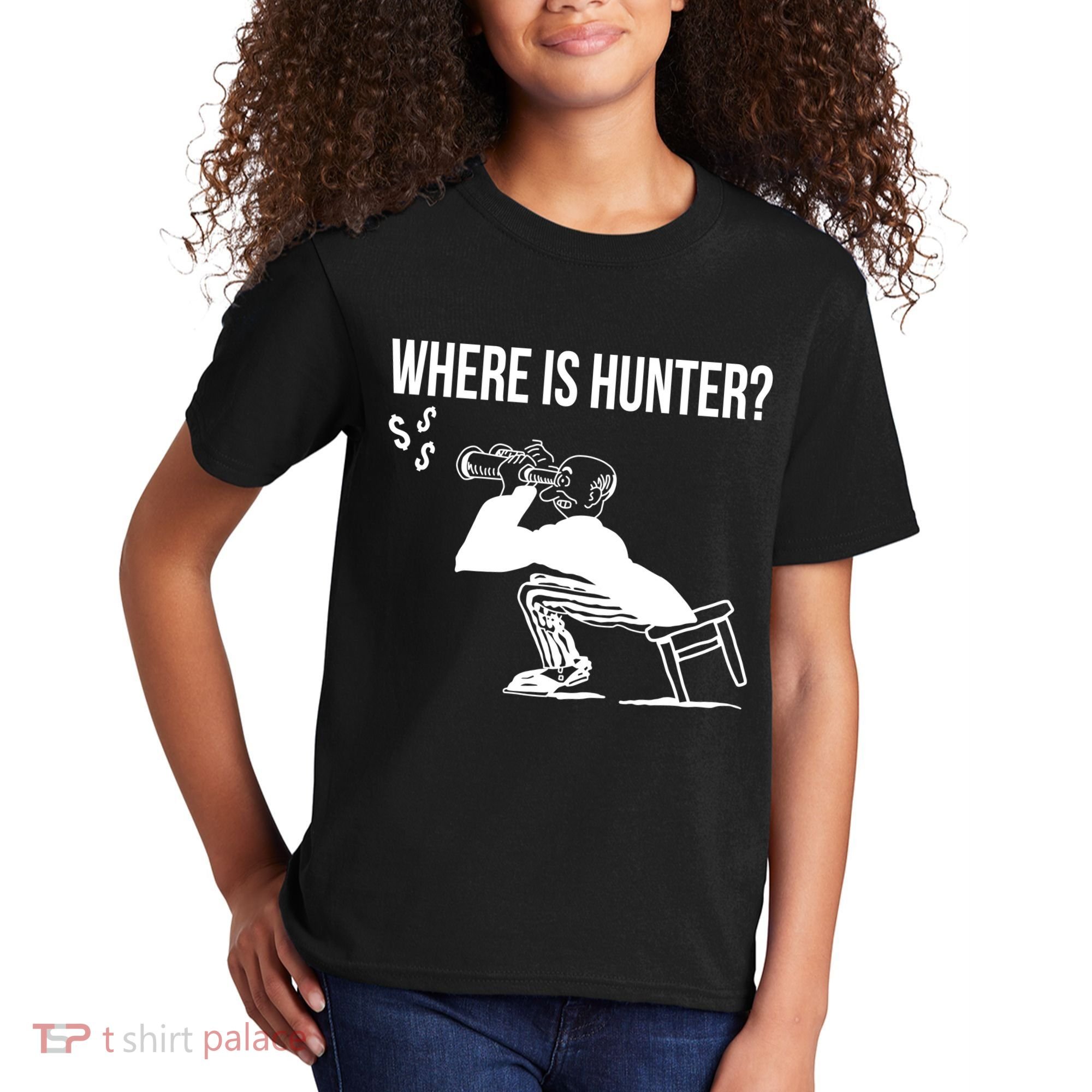 Where Is Hunter Political Humor Pro Trump Kids T-Shirt