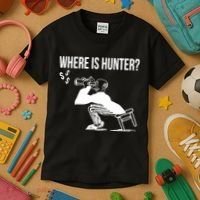 Where Is Hunter Political Humor Pro Trump Kids T-Shirt thumb 3
