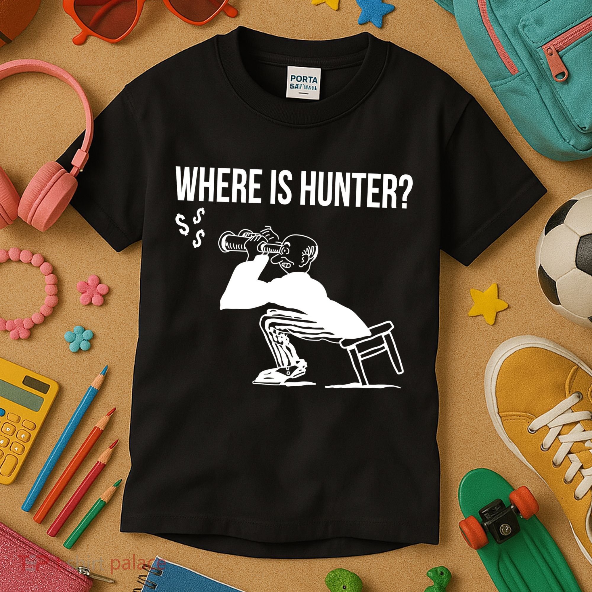 Where Is Hunter Political Humor Pro Trump Kids T-Shirt