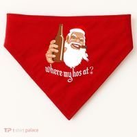Where My Hos At? Christmas USA-Made Doggie Bandana thumb 0
