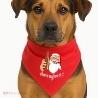 Where My Hos At? Christmas USA-Made Doggie Bandana thumb 1