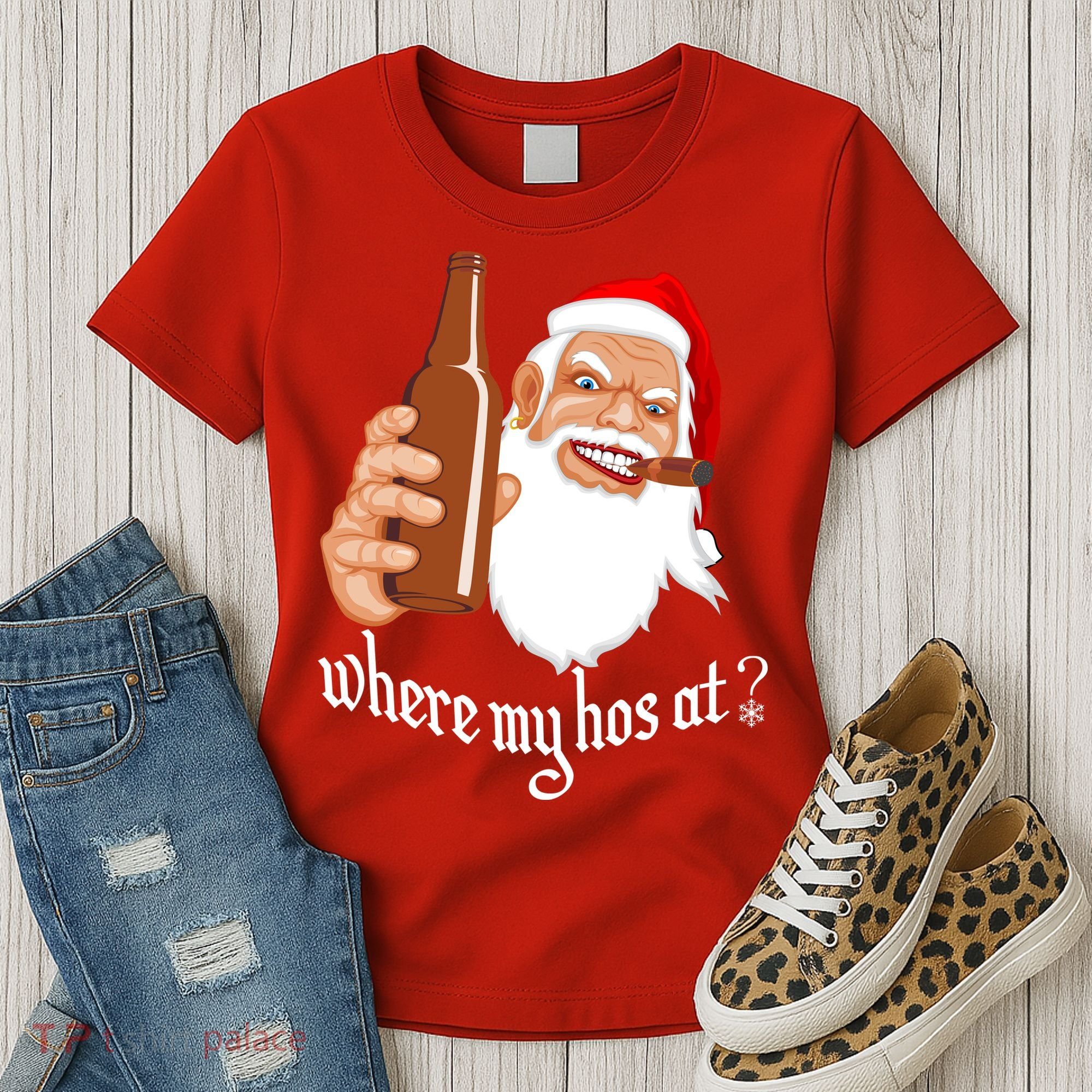 Where My Hos At? Christmas Women's T-Shirt