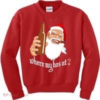 Where My Hos At? Christmas Kids Sweatshirt thumb 0