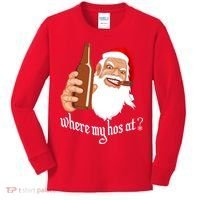 Where My Hos At? Christmas Kids Long Sleeve Shirt thumb 0