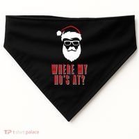 Where My Ho's At? Funny Xmas USA-Made Doggie Bandana thumb 0