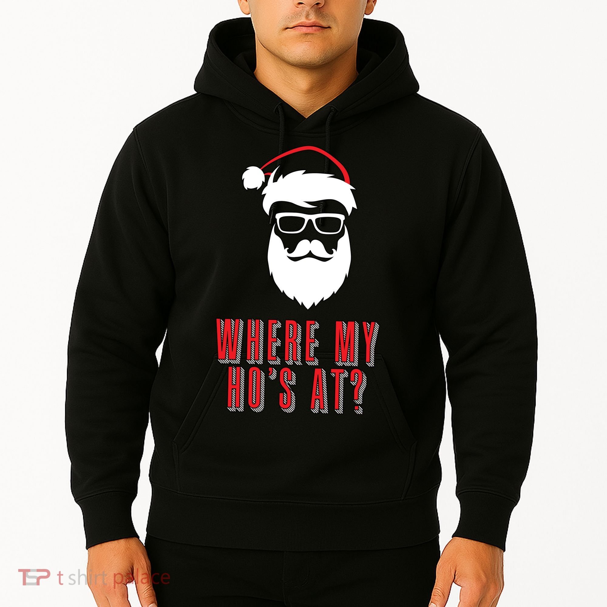 Where My Ho's At? Funny Xmas Hoodie