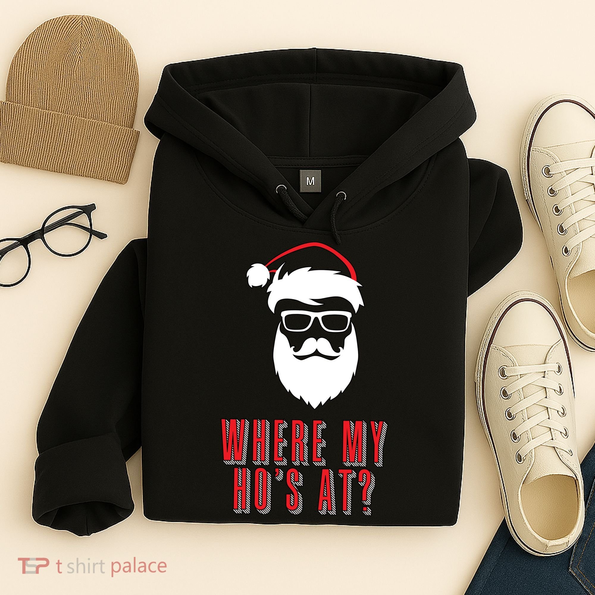 Where My Ho's At? Funny Xmas Hoodie