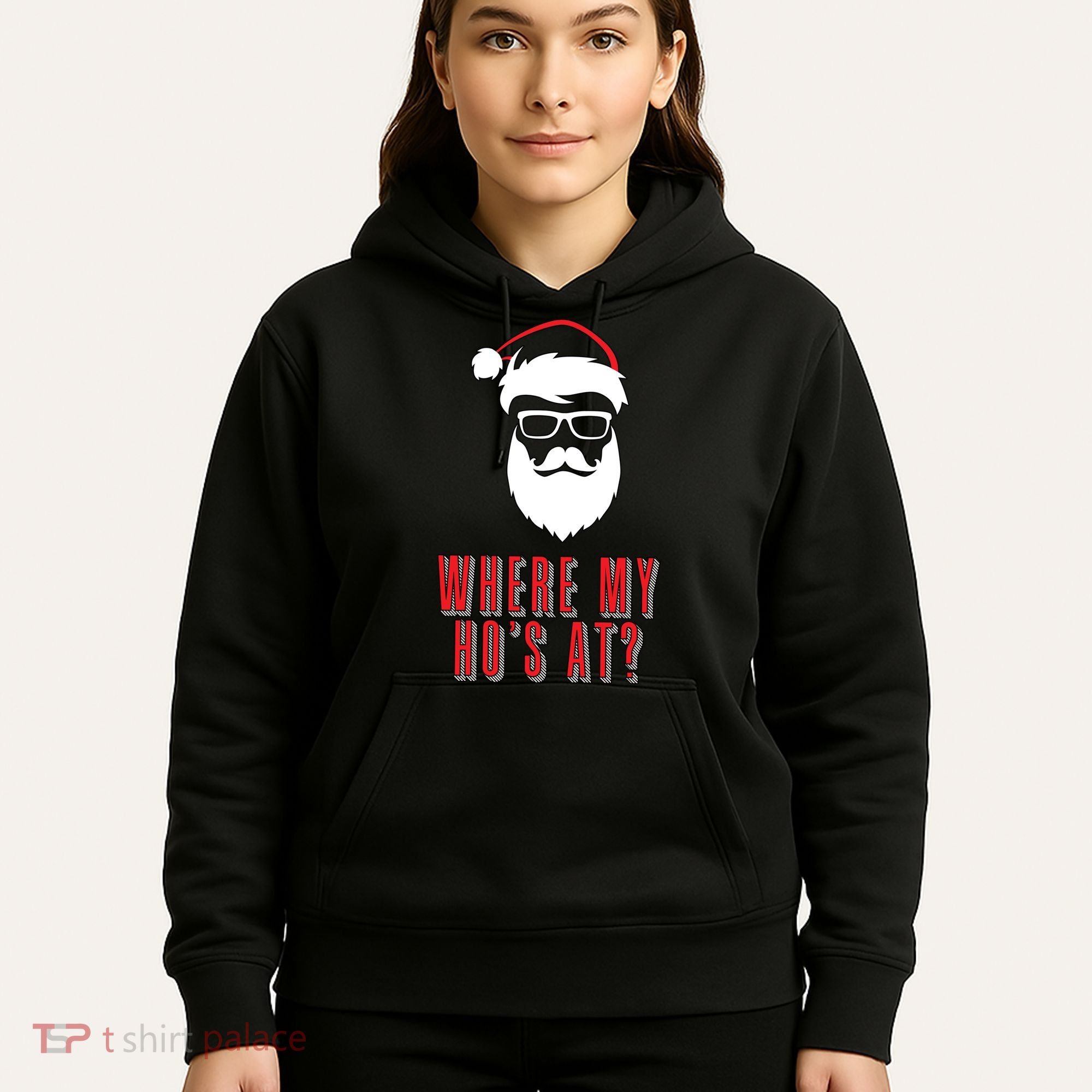 Where My Ho's At? Funny Xmas Hoodie