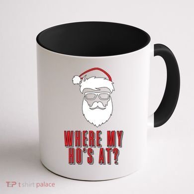 Where My Ho's At? Funny Xmas Coffee Mug back