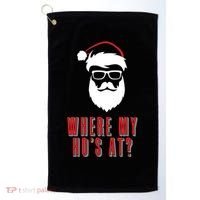 Where My Ho's At? Funny Xmas Golf Towel thumb 0