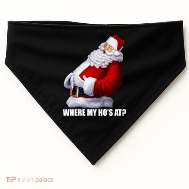 Where My Ho's At? Santa Quote USA-Made Doggie Bandana