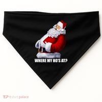Where My Ho's At? Santa Quote USA-Made Doggie Bandana thumb 0