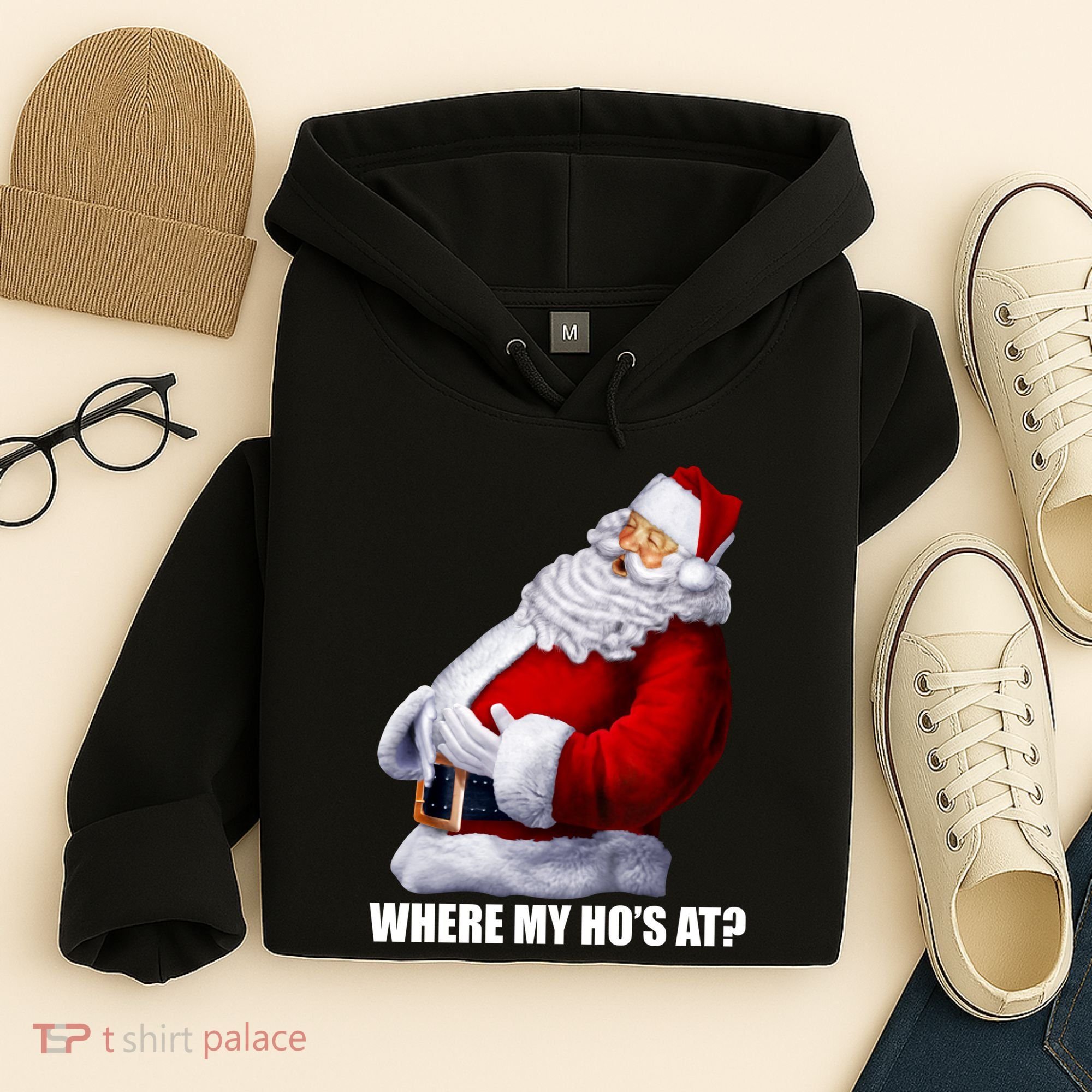 Where My Ho's At? Santa Quote Hoodie