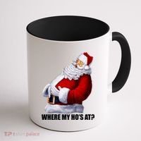 Where My Ho's At? Santa Quote Coffee Mug thumb 1