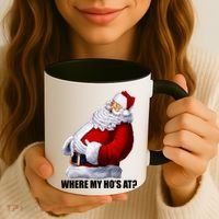 Where My Ho's At? Santa Quote Coffee Mug thumb 3