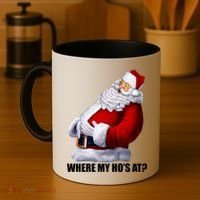 Where My Ho's At? Santa Quote Coffee Mug thumb 4