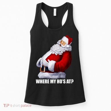 Where My Ho's At? Santa Quote Women's Tank Top