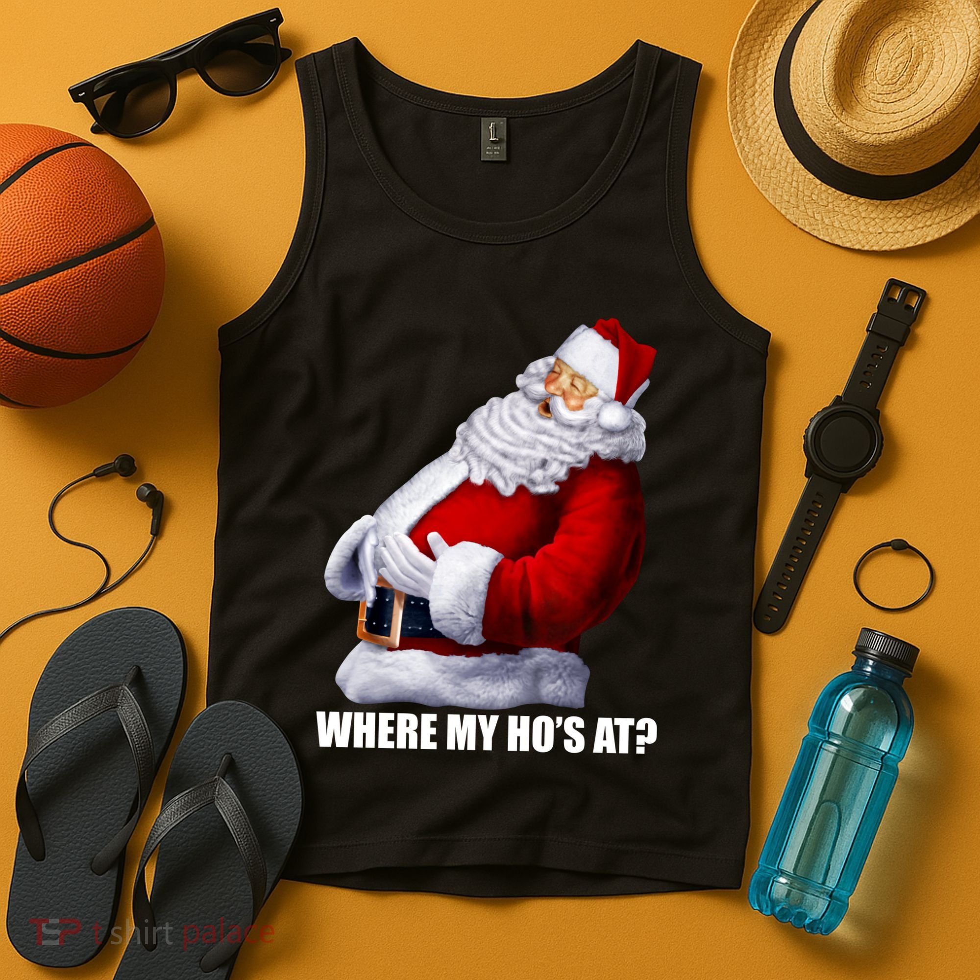 Where My Ho's At? Santa Quote Tank Top