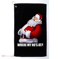 Where My Ho's At? Santa Quote Golf Towel thumb 0