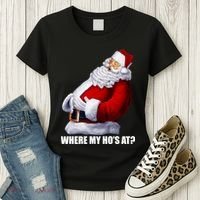 Where My Ho's At? Santa Quote Women's T-Shirt thumb 3