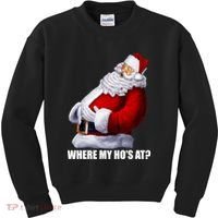 Where My Ho's At? Santa Quote Kids Sweatshirt thumb 0