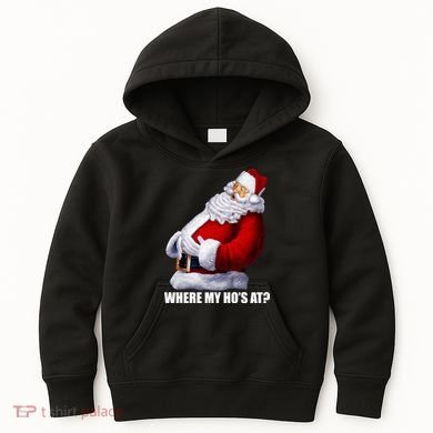 Where My Ho's At? Santa Quote Kids Hoodie